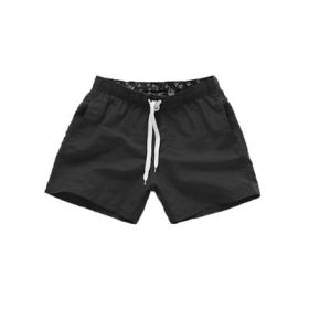 Beach Pants Men's Shorts Summer Surf Pants (Option: Black-M)