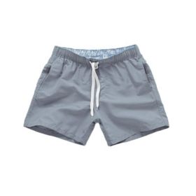 Beach Pants Men's Shorts Summer Surf Pants (Option: Grey-XL)