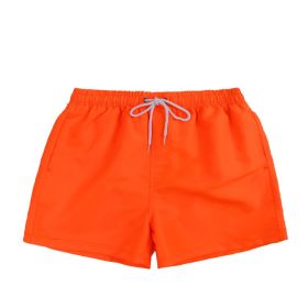 Men's Beach Quick Dry Three Points Casual Loose Surf Pants (Option: Orange-3XL)
